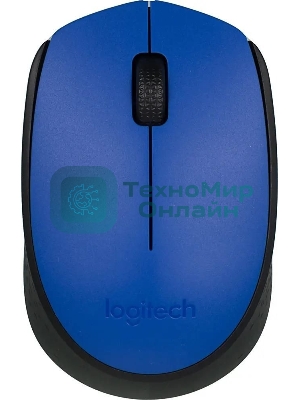 Мышь беспроводная Logitech M171 синий, 1000 dpi, радиоканал, USB, кнопки - 3