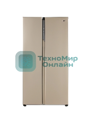 Холодильник Haier HRF541DG7RU золотистый двухкамерный 337/167л морозилка сбоку, No Frost, Side by Side