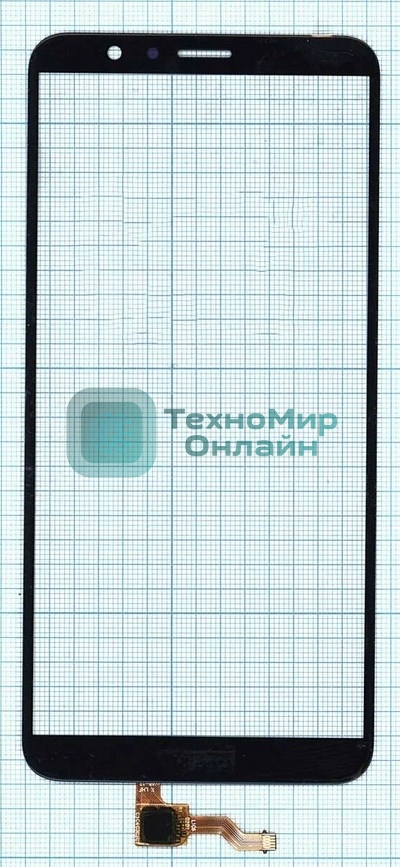 Сенсорное стекло (тачскрин) для Huawei Honor 7X, черное