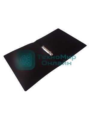 Папка на 2-х кольцах Бюрократ DeLuxe DL0740/2BLCK A4 пластик 0.7мм кор.32мм черный