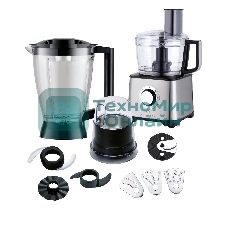 Кухонный комбайн Eurostek EFP-2059 Максимальная мощность 800Вт; металлический корпус, 2скорости + режим 