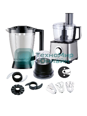 Кухонный комбайн Eurostek EFP-2059 Максимальная мощность 800Вт; металлический корпус, 2скорости + режим 