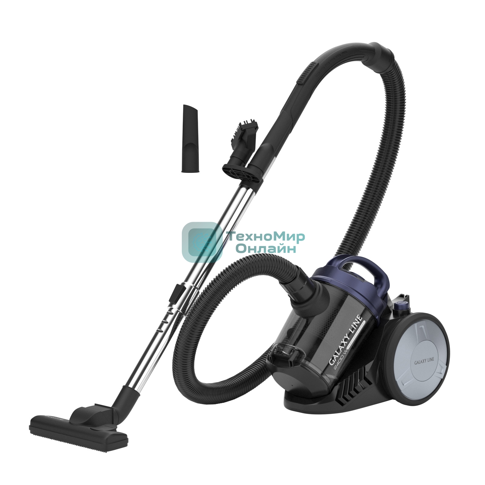 Пылесос Galaxy GL 6226 черный/синий, 320/2400 Вт, уборка сухая, пылесборник контейнер 2 л