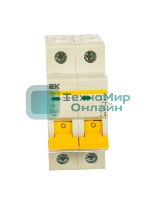 Выключатель автоматический модульный 2п C 32А 4.5кА ВА47-29 IEK MVA20-2-032-C