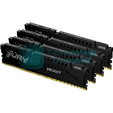 Оперативная память Kingston Fury Beast, DDR5, 64Gb (4x16GB), 6000MHz, CL40, DIMM, с радиаторами, черный