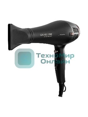 Фен Galaxy Line GL 4356 черный, 2400 Вт, ионизация