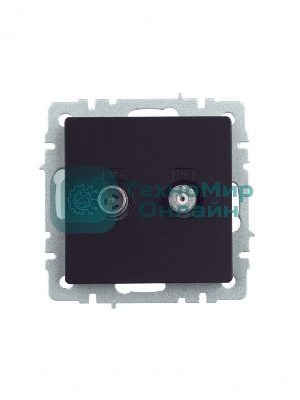 Розетка телевизионная двойная TV+SAT IEK BRITE РТВ/РСп12-БрЧ черный