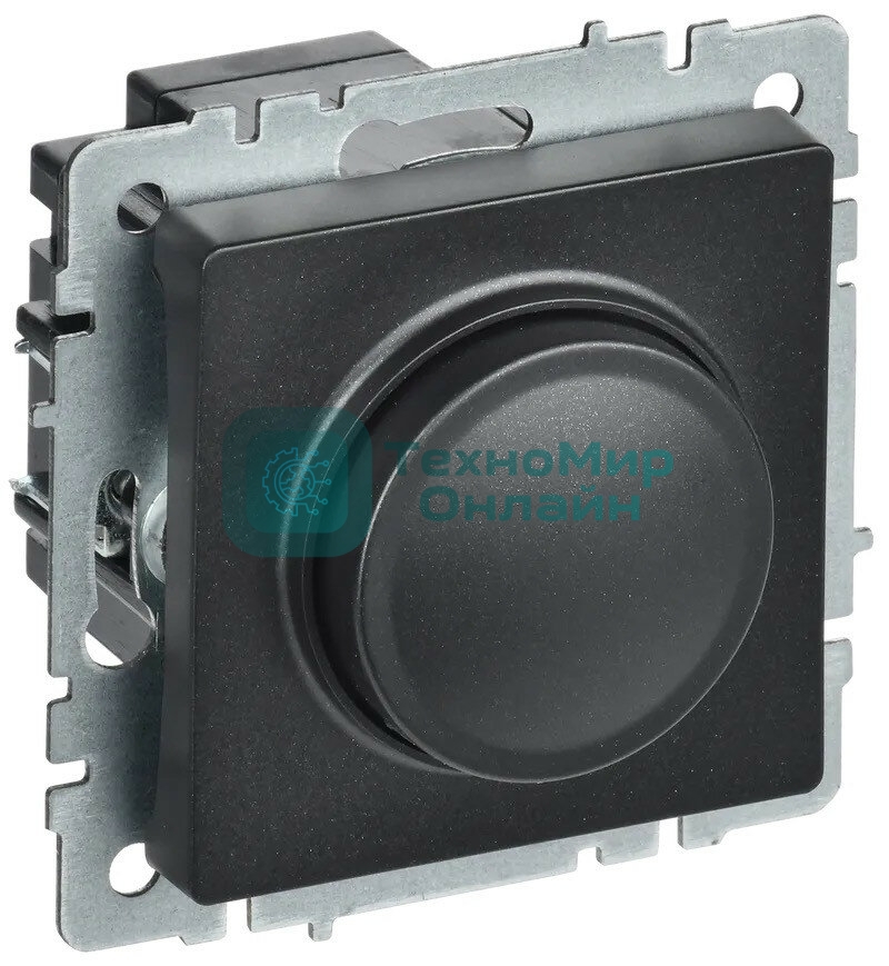 Светорегулятор поворотно-нажимной IEK Brite СС10-1-0-БрЧ (BR-D20-0600-K02) 600 Вт черный