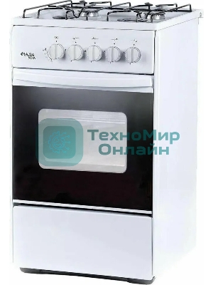 Плита газовая Лада Nova RG 24042 W белый, конфорок 4 газовых, духовка 50 л, 50 см x 85 см x 60 см