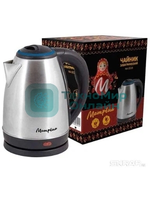 Чайник электрический Матрена MA-001 1.8 л, сталь,цвет крышки голубой (005456)