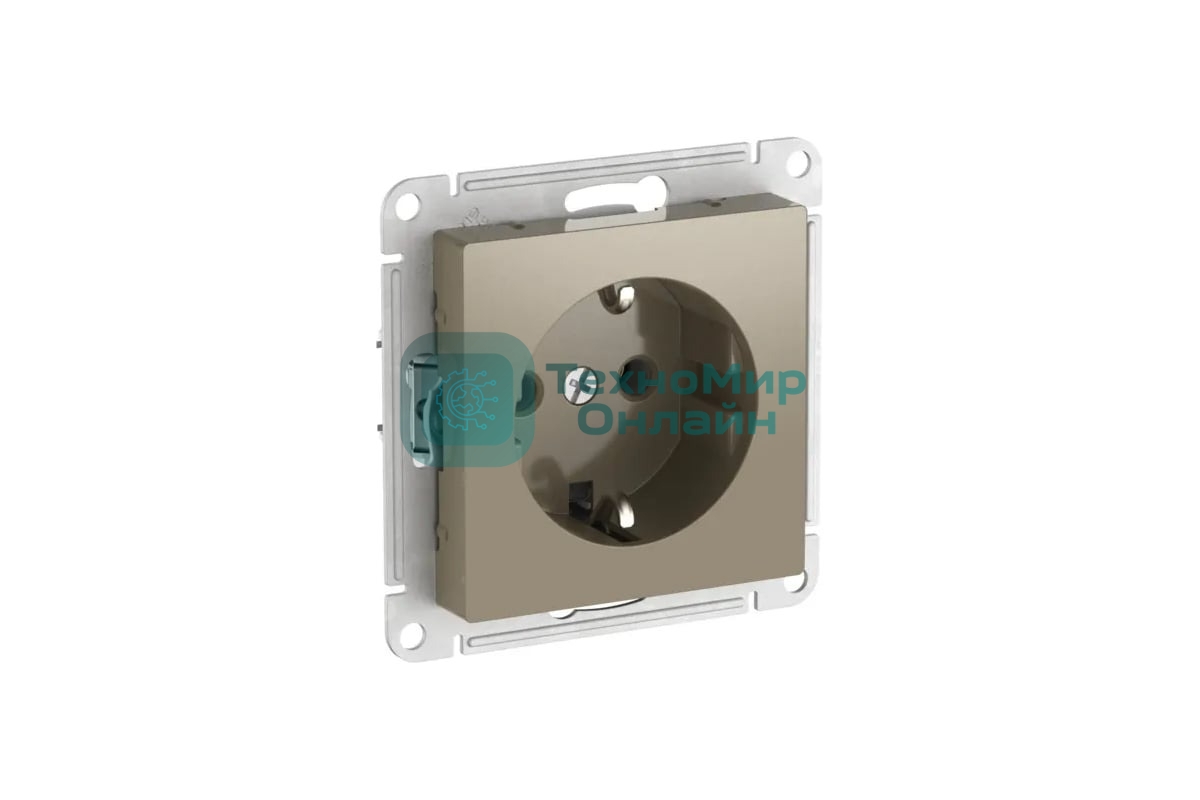 Розетка AtlasDesign 16А с заземл. быстрозажим. клем. механизм шампань SE ATN000543S