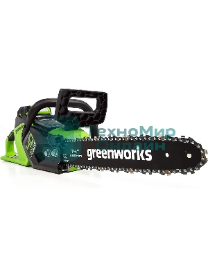 Цепная пила аккумуляторная (2005707UA) GreenWorks GD40CS15, 40V, 35 см, бесщеточная, 1,5 КВТ, с АКБ 2АЧ и ЗУ