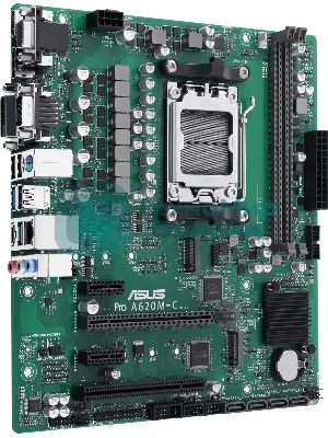 Материнская плата ASUS Pro A620M-C-CSM, AM5, AMD A620, 2xDDR5, 4xSATA, 2xM.2 PCIe 4.0 x4, 1xPCIe 4.0 x16, 2xPCIe x1, 1xRJ45 1GbE, 1xUSB 3.2 Gen 2, 3xUSB 2.0, 1xUSB-C 3.2 Gen 2, 1xDVI-D, 1xDP, 1xHDMI, 1xVGA, 3x3.5 мм, 7.1, mATX