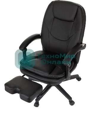 Кресло Бюрократ CH-868N-BF черный, экокожа, подставка для ног