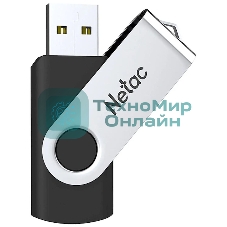 Флешка USB Netac U505 (NT03U505N-008G-20BK), 8Gb, USB 2.0, R/W 70/30, черный/серебристый