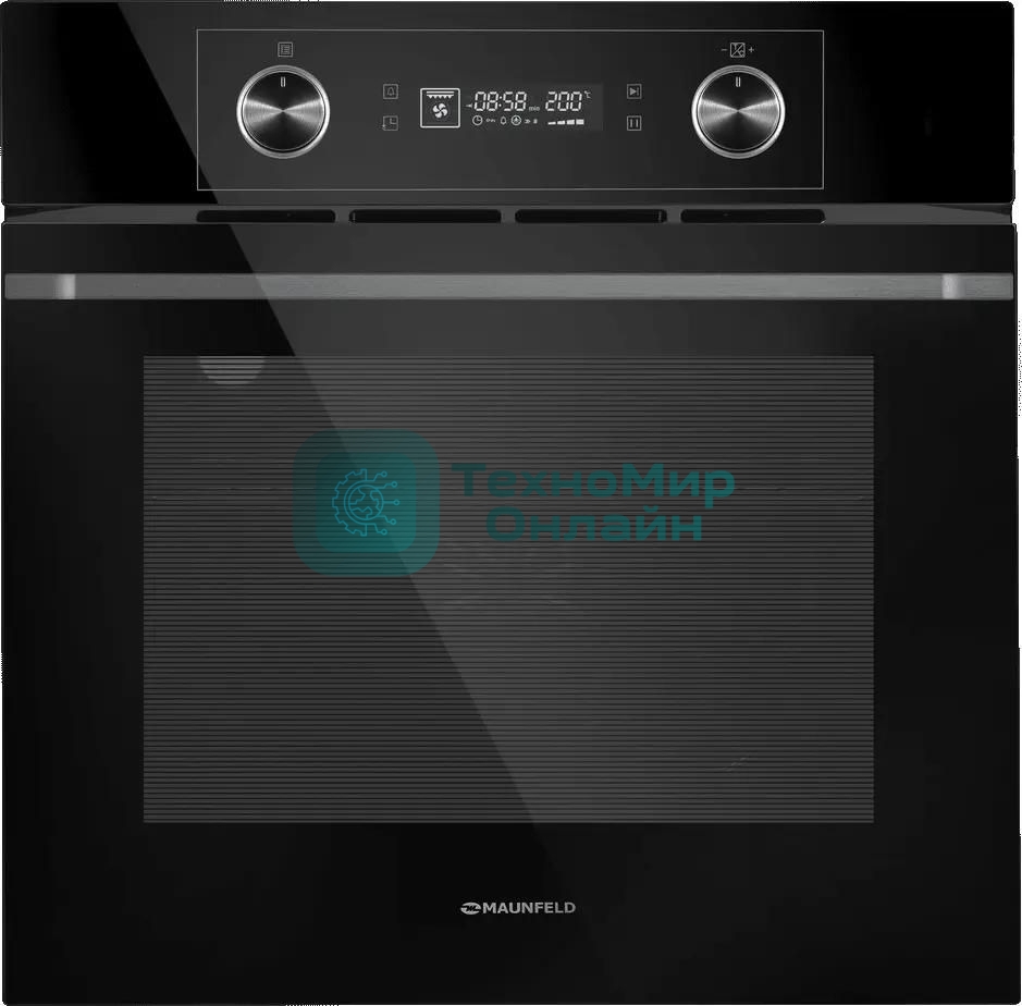 Шкаф духовой электрический Maunfeld AEOH60102B, 60л, дверца с 3 стеклами, черный