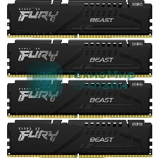 Оперативная память Kingston Fury Beast, DDR5, 64Gb (4x16GB), 6000MHz, CL40, DIMM, с радиаторами, черный