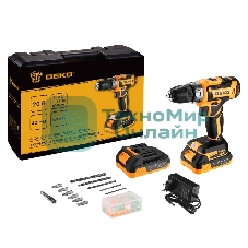 Дрель-шуруповерт Deko GCD20DU PRO, 20 В, 3 Ач, 42 Нм, щеточный