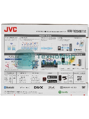 Автомагнитола JVC KW-V250BTM, 2 DIN, 6.2