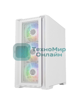 Компьютерный корпус Powercase Alisio Micro X4W V2, Tempered Glass, 4х 120мм ARGB fans, ARGB HUB, белый, mATX (CAMCXW-A4)