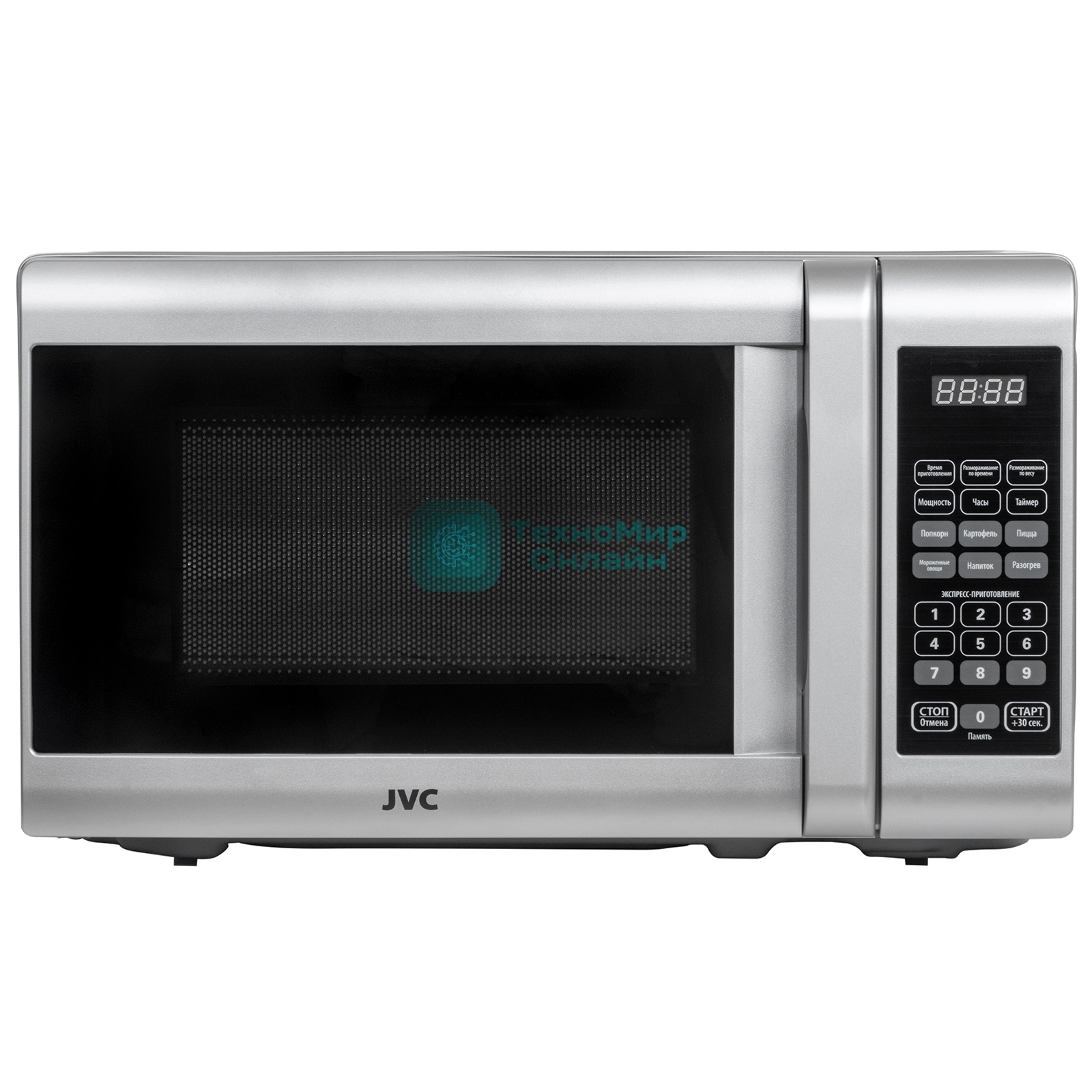 Микроволновая печь JVC JK-MW382S серебристый, 20 л, 700 Вт, переключатели - сенсор