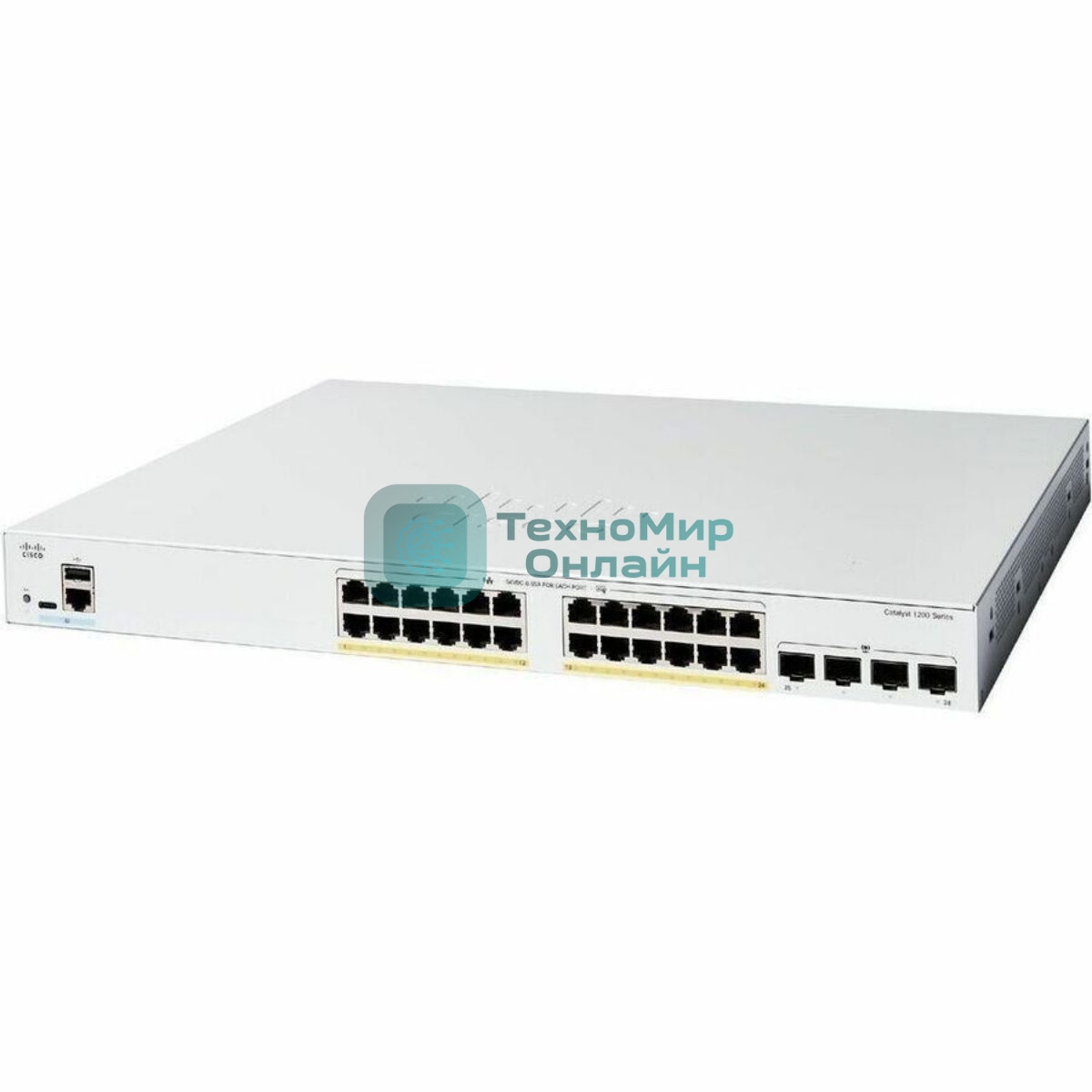 Коммутатор Cisco Catalyst C1200-24P-4G, 24×1 Гбит/с + 4×1 Гбит/с SFP+