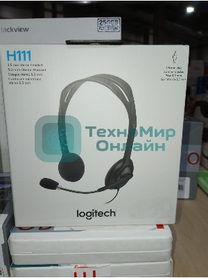 (Поврежденная упаковка) Гарнитура проводная LOGITECH Stereo Headset H111 серый (1х mini Jack 3.5mm, кабель 1, 8м) (981-000593_ВУ)