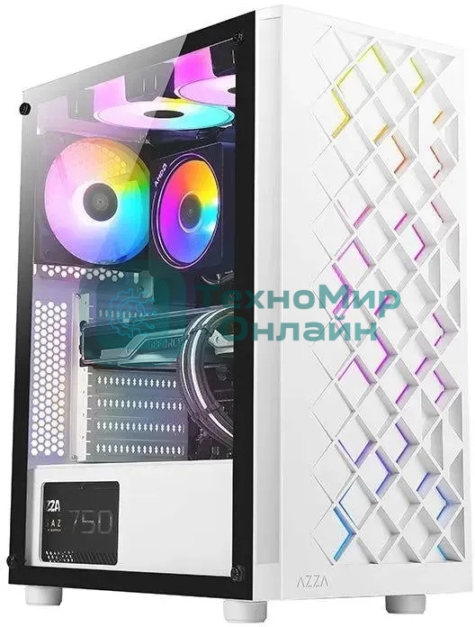 Компьютерный корпус Azza Spectra белый без БП ATX 7x120мм 2x140мм 2xUSB 2.0 1xUSB 3.0 audio bott PSU