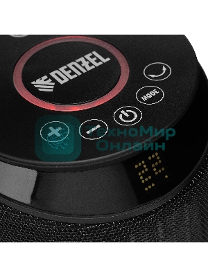Тепловентилятор керамический Denzel DTFC-2000X, 1000/2000 Вт, 20 м2, 3 режима, пульт, Wi-Fi, термостат