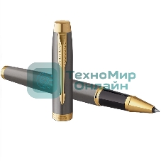 Ручка роллер Parker IM Premium Grey Core GT (2213778), F, черные чернила, подарочная коробка