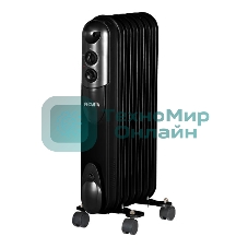 Обогреватель масляный Ресанта ОМПТ-7НЧ (7 секций) черный, 1500 Вт, 15 м2, термостат 67/3/13