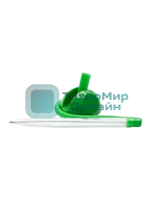 Ручка шариковая Buro зеленый, d=0.7мм, синие чернила, индивидуальный пакет с европодвесом, на подставке, сменный стержень, линия 0.5мм, круглая