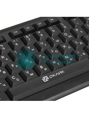 Комплект клавиатура+мышь Oklick 230M беспроводной, USB, 1000 DPI, чёрный