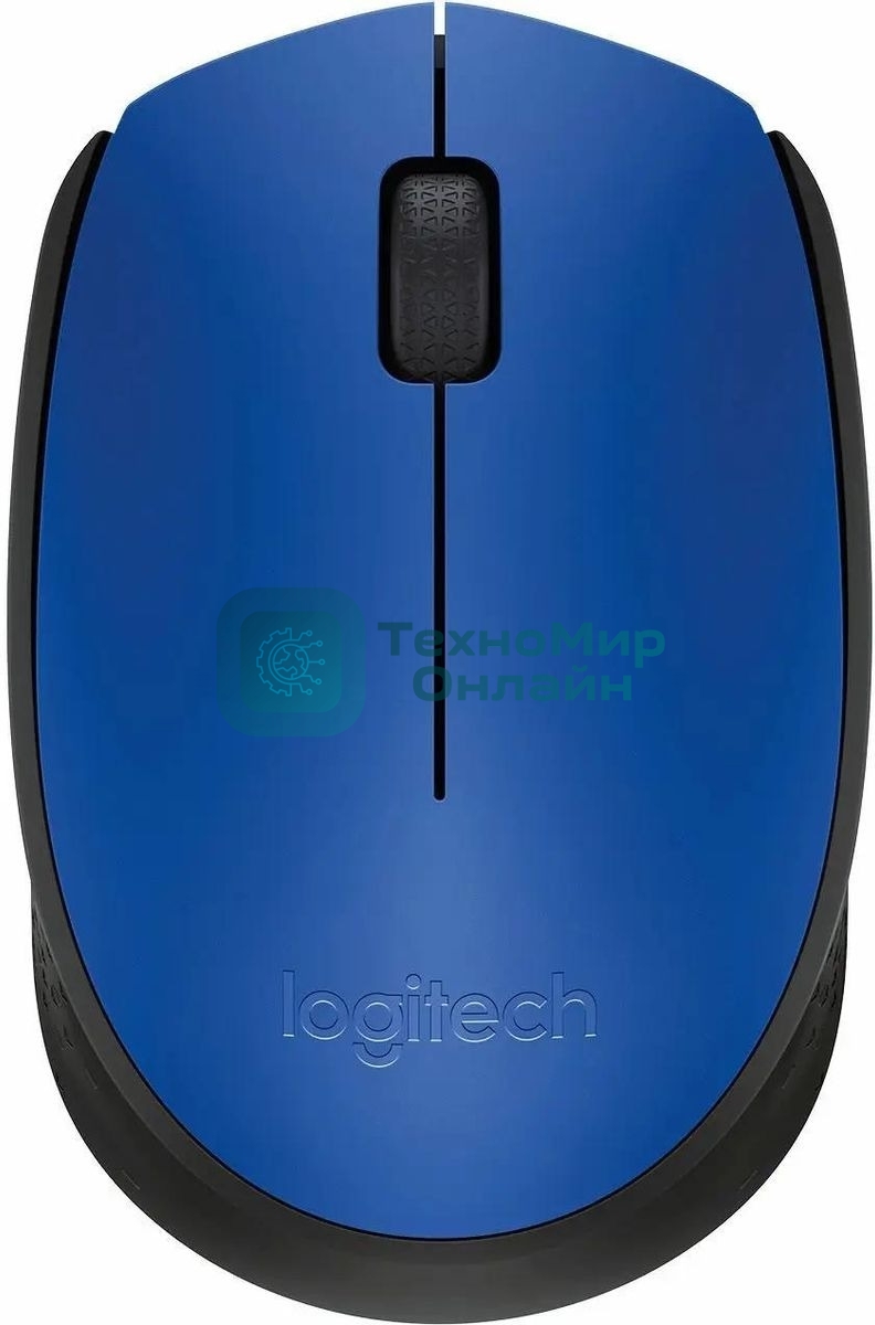 Мышь беспроводная Logitech M171 синий, 1000 dpi, радиоканал, USB, кнопки - 3