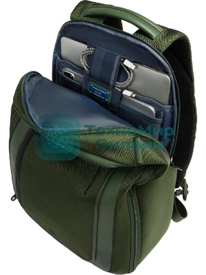 Рюкзак мужской Piquadro Lyss CA6928S143BM/VE зеленый тимьяновый полиэстер/натур.кожа