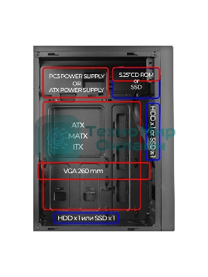 Компьютерный корпус Ginzzu A410 ATX
