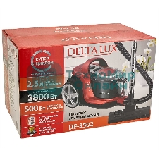 Пылесос Delta LUX DE-3502 красный, 500/2800 Вт, уборка сухая, пылесборник контейнер 2,5 л
