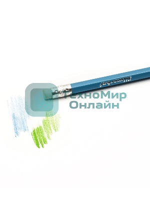 Карандаши цветные Silwerhof Create 3мм, шестигранный профиль, пластик, ассорти, 12 цветов, коробка с европодвесом ластик