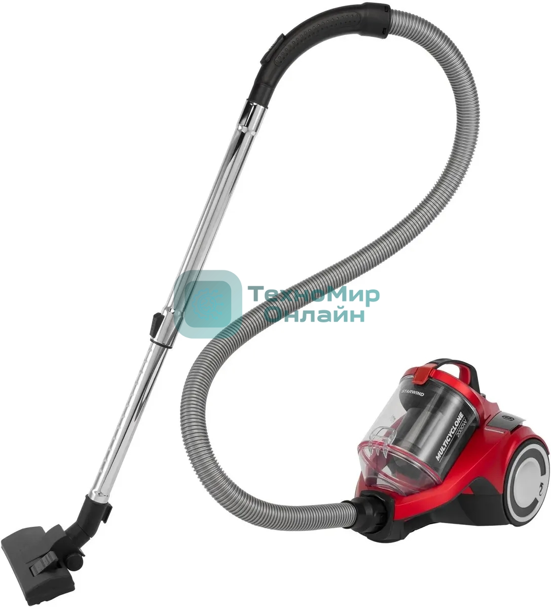 Пылесос Starwind SCV2081 красный/черный, 350/2000 Вт, уборка сухая, пылесборник контейнер 3.5 л