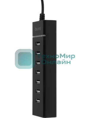 USB-концентратор Buro BPH-C-P107, USB-C, USB 2.0 7 портов, USB