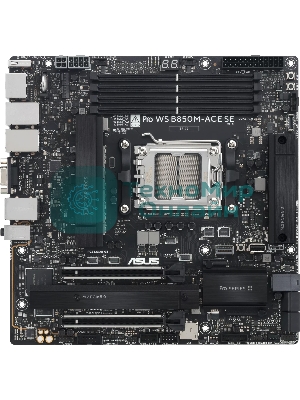 Материнская плата ASUS PRO WS B850M-ACE SE, AM5, AMD B850, 4xDDR5, 4xSATA, 2xM.2, 1xPCIe 5.0 x16, 1xPCIe 4.0 x16, 1xVGA, 1xHDMI, 1xDP, 1x2.5Gb LAN, 1x10Gb LAN, 2xUSB-C 10Gbps, 3xUSB-A 10Gbps, 2xUSB-A 2.0, 7.1, mATX