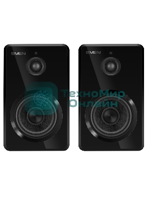 Акустическая система SVEN SPS-730 2.0 черные (2x25Вт, экокожа, USB/SD, пульт ДУ, Bluetooth)