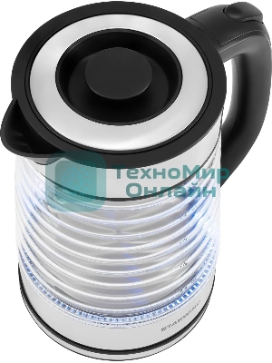 Чайник электрический Starwind SKG2111 2 л, 1800 Вт, черный/прозрачный корпус: стекло