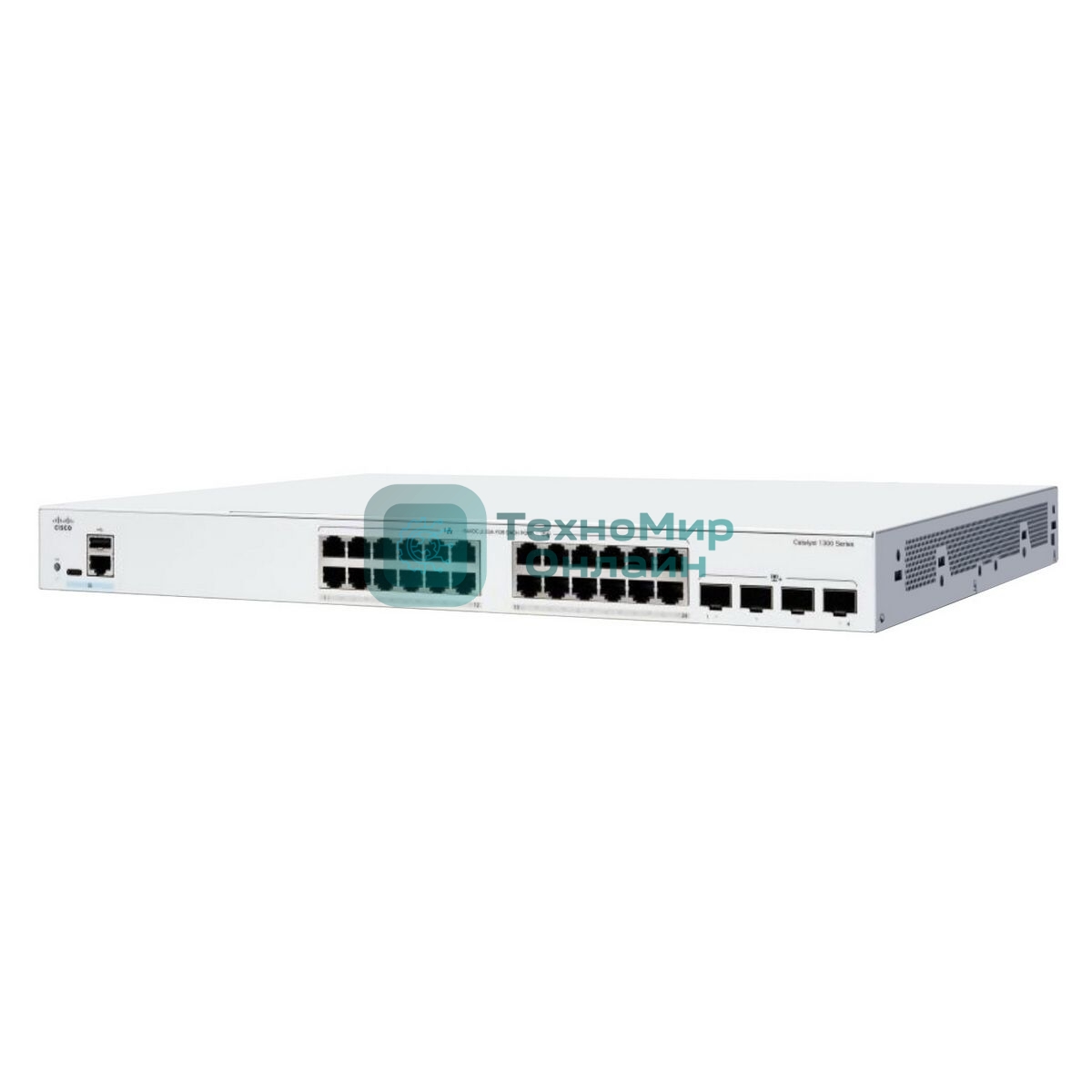 Коммутатор Cisco Catalyst C1300-24T-4X, 24×1 Гбит/с, 4×10 Гбит/с SFP+