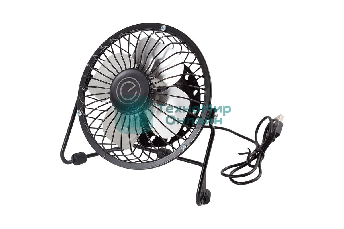 Вентилятор Energy EN-0606M USB чёрный, настольный, 2,5 Вт, 1 скорость, 8 см, металлический
