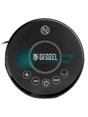 Тепловентилятор керамический Denzel DTFC-2000X, 1000/2000 Вт, 20 м2, 3 режима, пульт, Wi-Fi, термостат