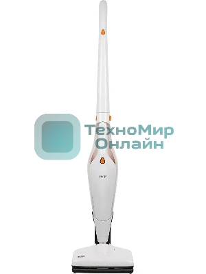 Пылесос вертикальный/ручной Mystery MVC-1118 белый/оранжевый, питание от аккумулятора, 300 Вт, уборка сухая, пылесборник 0.5 л, работа от АКБ max 30 мин