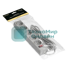 Удлинитель Exegate EC-5-1.8G (EX285798RUS), серый, 1,8 м, евровилка с заземлением, 5 евророзеток с заземлением, 2200 Вт