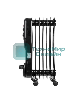 Обогреватель масляный Ресанта ОМПТ-7НЧ (7 секций) черный, 1500 Вт, 15 м2, термостат 67/3/13