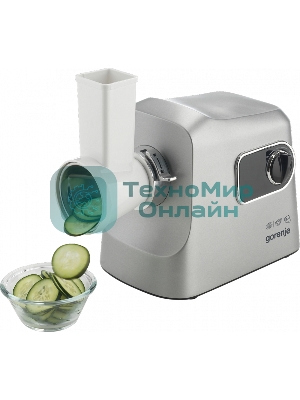 Мясорубка электрическая Gorenje MG2500DS серый, 2500 Вт, 2.8 кг/мин, реверс, защита от перегрузки, металлический лоток, насадки - 8
